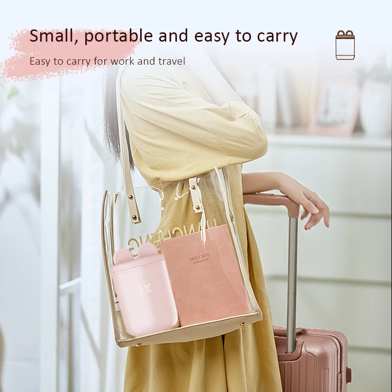 Bottle Warmer XIMYRA N1S Portable Baby Bottle Warmer Fast Heating Travel Milk Warmer 8800mAh Breastmilk Warmer On The Go with 3 Adapters