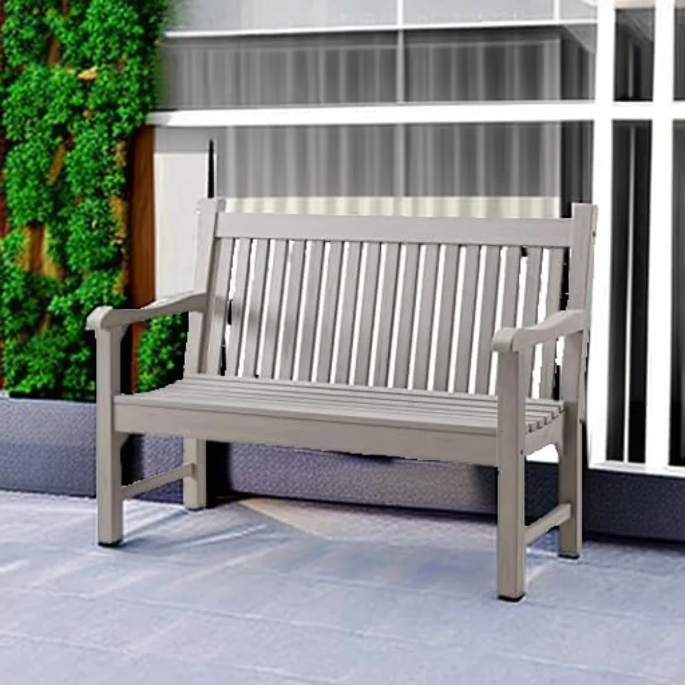 Garden Bench, 2-Person Poly Lumber Patio Bench,All-Weather Outdoor Bench That Never Rot and Fade, Memorial Bench,Suit for Garden 2