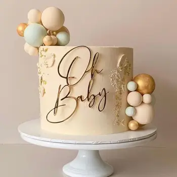 Acrylic “Oh Baby” Cake Topper – Baby Shower & Gender Reveal Decor 1