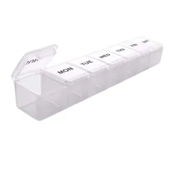 Extra Large Weekly Pill Organizer for Medicines, Vitamins, and Supplements (White)