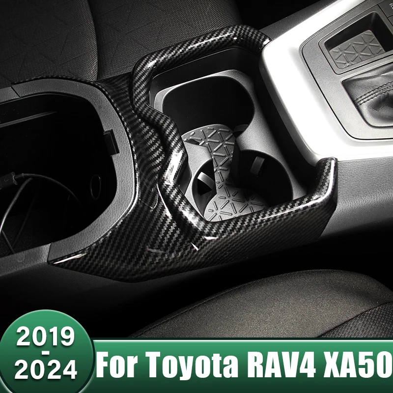 

Car Front Row Water Cup Holder Panel Decoration Cover Frame Trim For Toyota RAV4 XA50 2019 2020 2021 2022 2023 2024 RAV 4 Hybrid