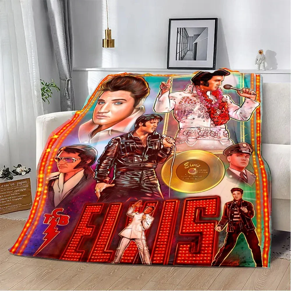 The King E-Elvis Presley Printed Blanket Picnic Blankets Warm Blanket Soft and Comfortable Blanket Home Travel Birthday Gift 5