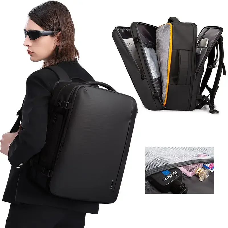 Bange 35L/45L Travel Backpack Men Business Aesthetic Backpack School Bag Large 17.3 Laptop Waterproof Fashion Backpack Male 2