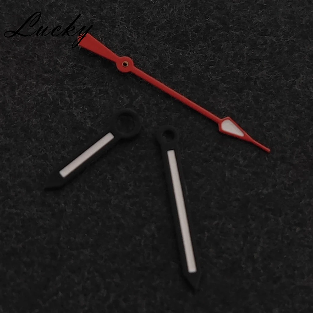 Premium Green Luminous Watch Hands - Black & Red Accent