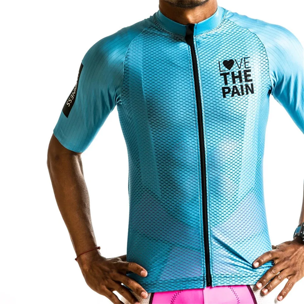 Love The Pain Summer Men Cycling Jersey Outdoor Bike Team Road