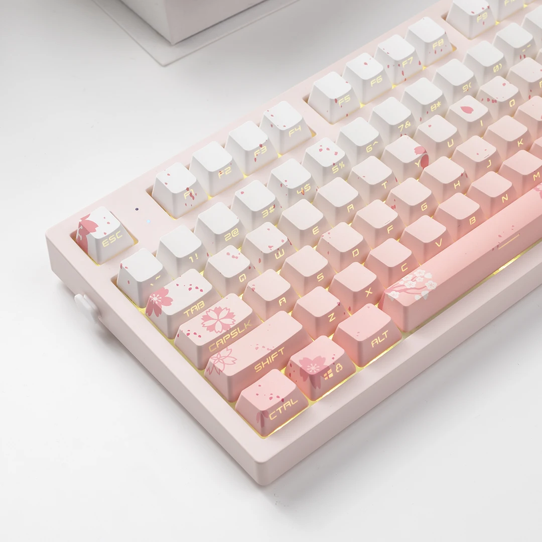 134Keys JKDK Sakura Colorful Keycaps Side Print Backlit OEM