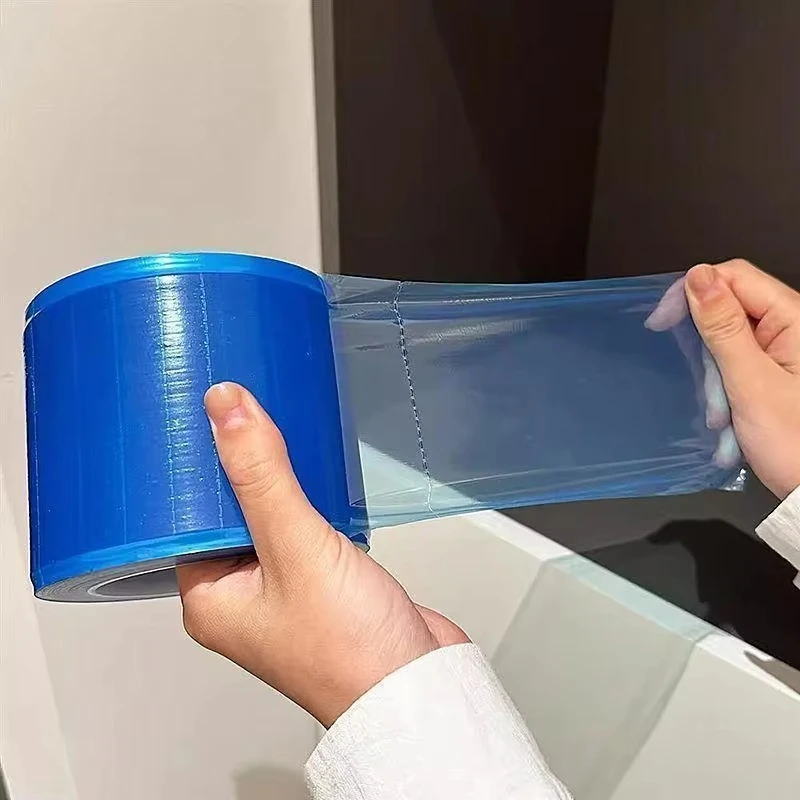다용도 일회용 천공 블루 바리어 필름 접착식 간편 찢김 방지 커버 (여행, 호텔, 화장실 보호용)