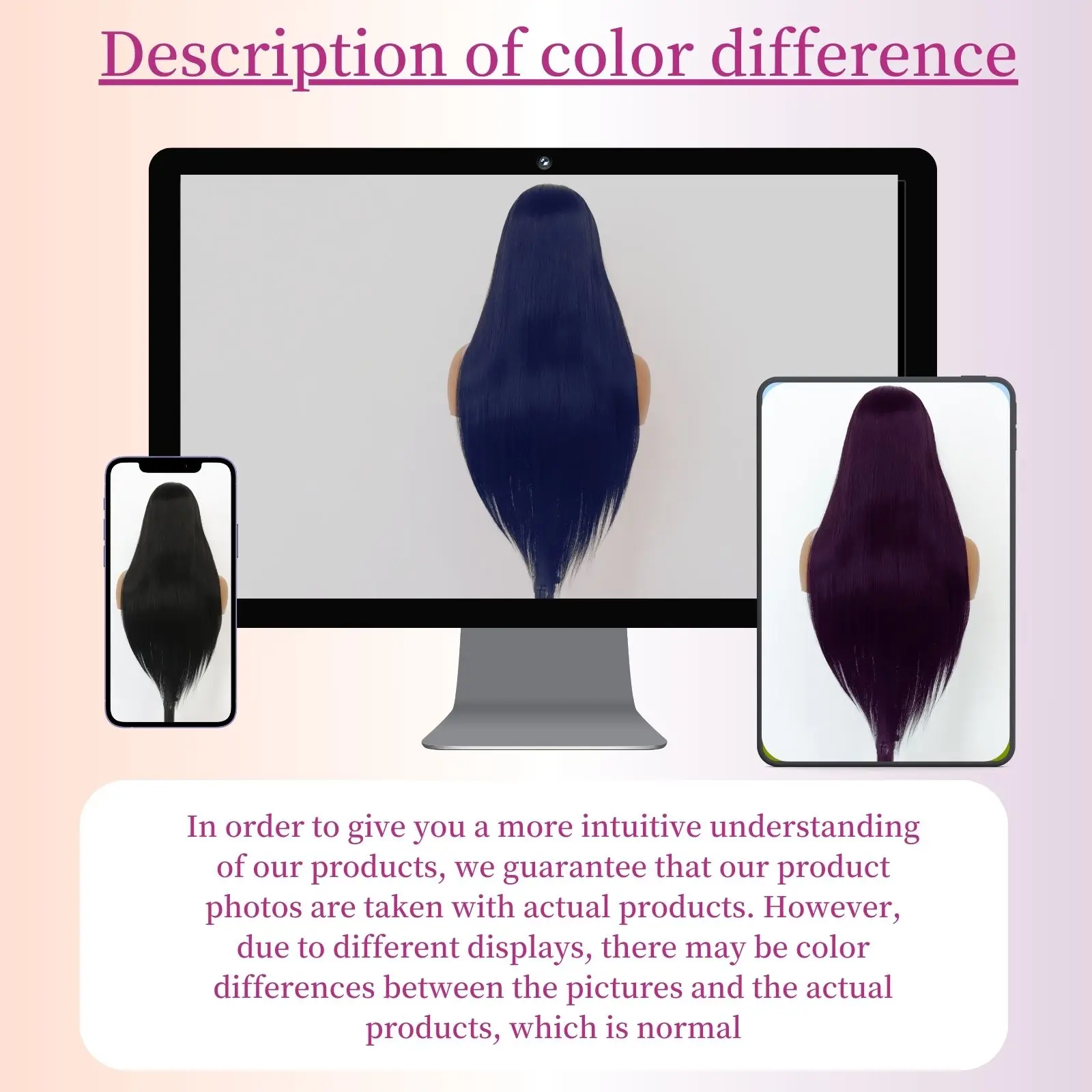 Black Synthetic Lace Front Wig 13x4 Lace Front Wig Pre-Plucked Natural Hairline Wigs For Women Daily Party Use 24Inch