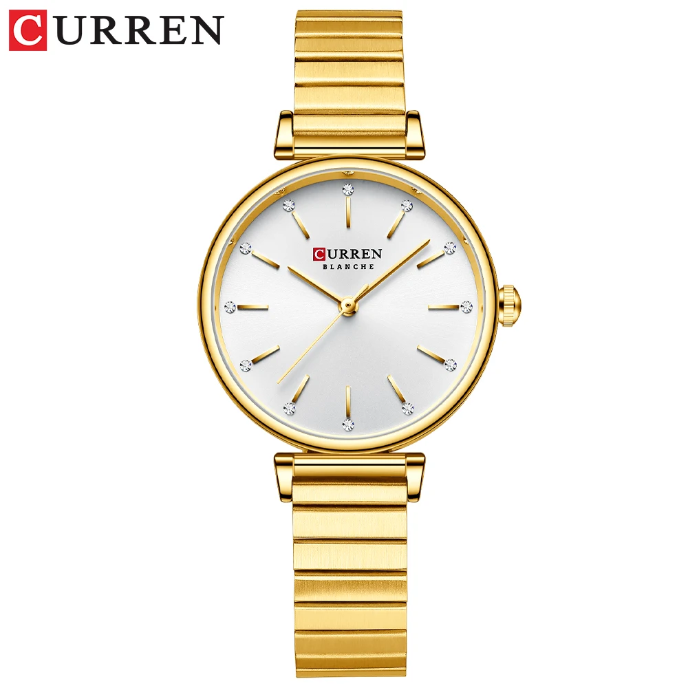 

Fashion Curren Top Brand Analog Quartz Wrist Watches Ladies Full Steel Woman's Bracelet Female Simple Clock Relogio Feminino