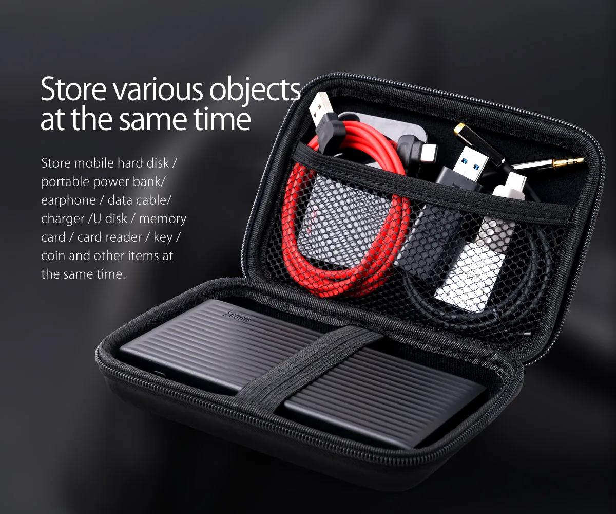 2.5 Hard Disk Case HDD Protection Storage Bag for External 2.5 inch Hard Drive/Earphone/Pen drive Cable TF SD Case ORICO Black