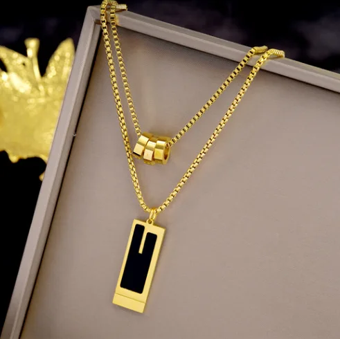 

European and American Fashion Sense Sweater Chain Autumn and Winter Jewelry Long Titanium Steel Necklace Sweatshirt Chain Women