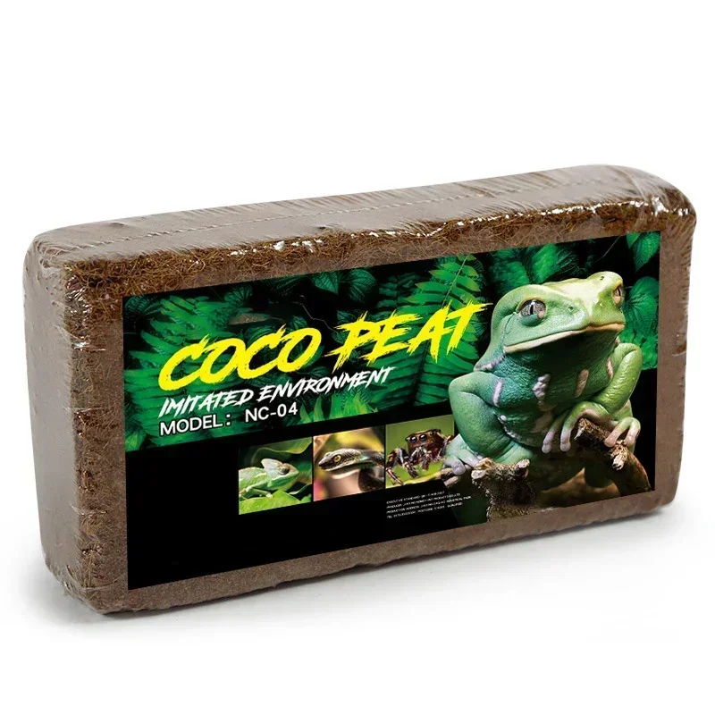 600g Reptile Coconut Soil Natural Coconut Fiber Substrate Lizard Tortoise Reptile Bedding Soil Terrarium Bottom Supplies