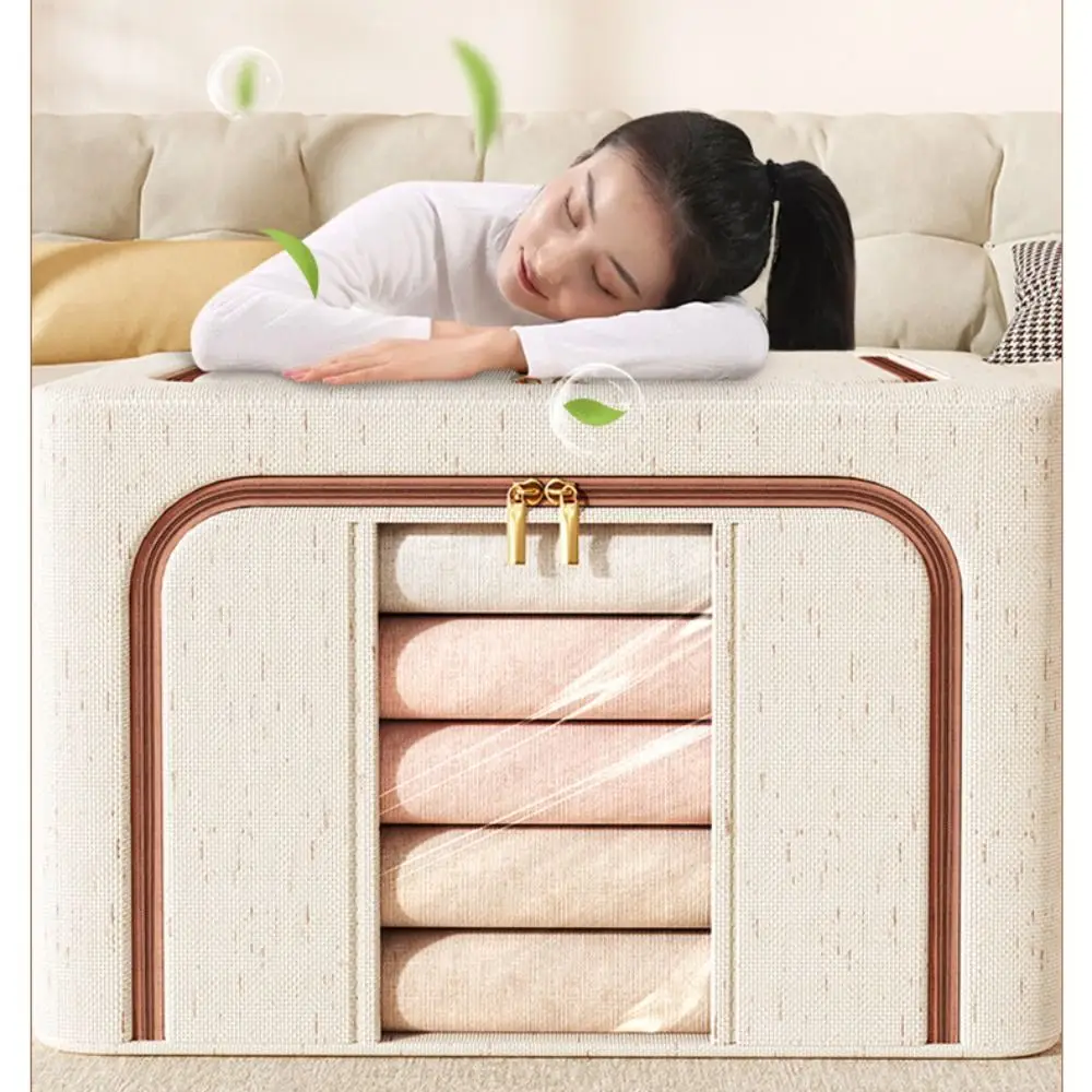 Visible Window Clothes Storage Bins Clothes Organizer with Durable Handle Wardrobe Sorting Storage Bucket Foldable 5
