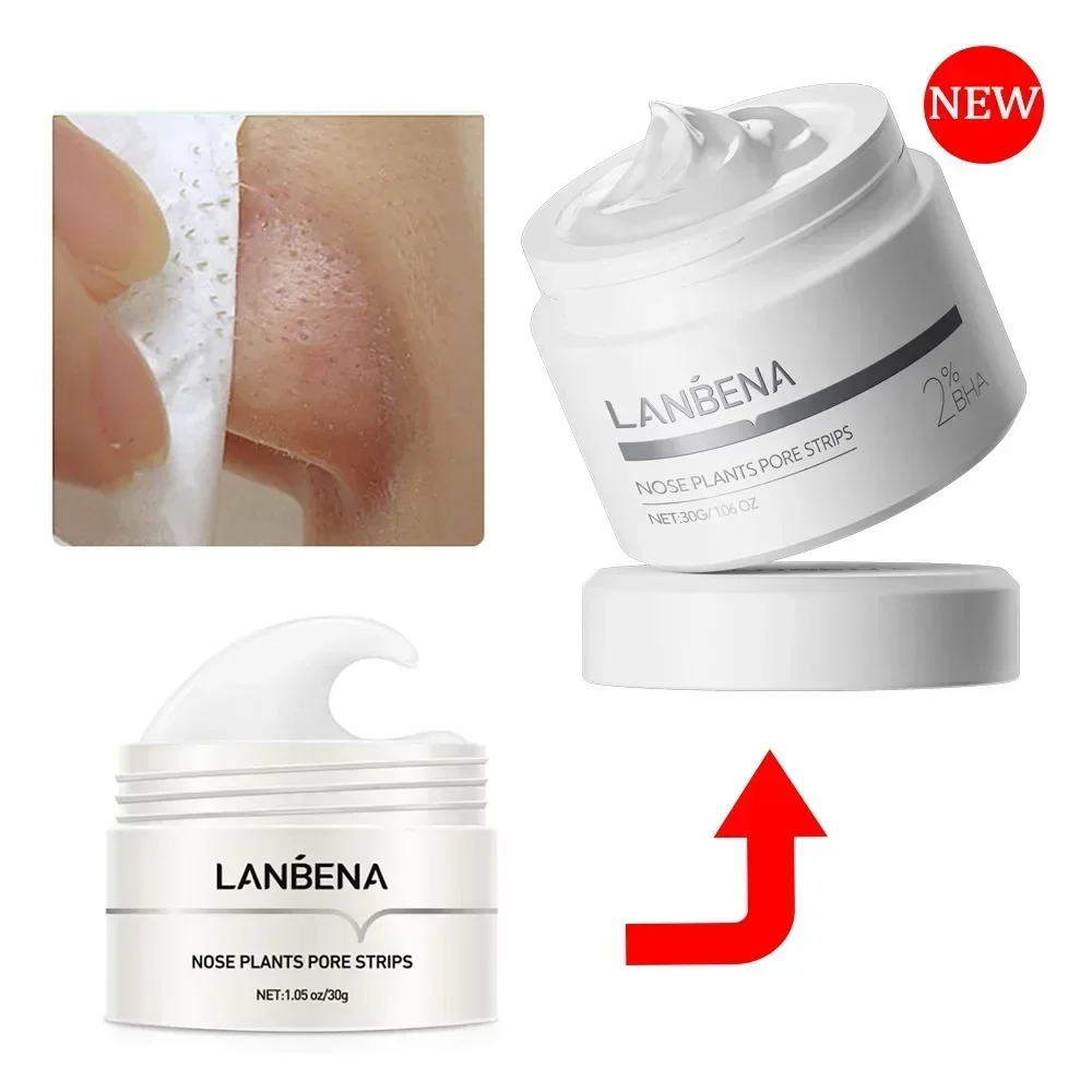 LANBENA Maschera per il naso con rimozione di punti neri e set di siero per la minimizzazione dei pori