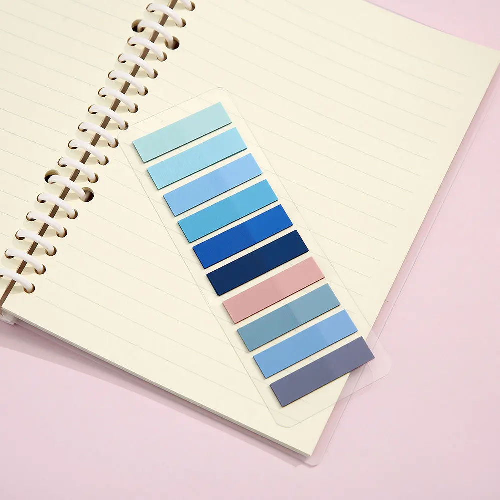 Vibrant Transparent Colorful Index Sticker Memo Pad - 200 Sheets Self-Adhesive Sticky Notes