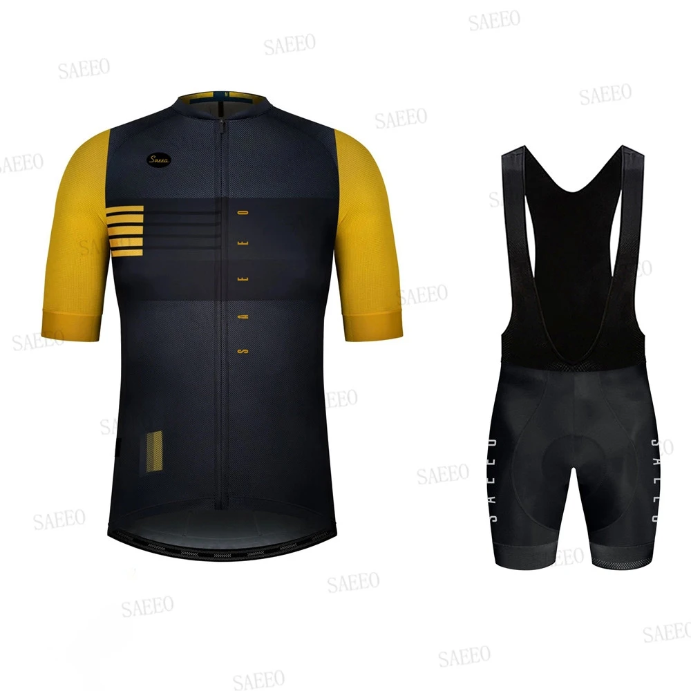 SAEEO Short Sleeve Cycling Clothing Set For Men Breathable Jersey Professional Gear Anti-UV