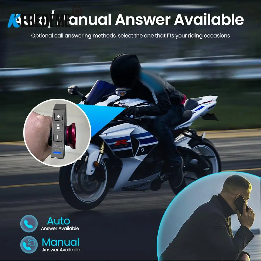 BT13 Wireless Bluetooth V5.0 Remote Controller Waterproof Use for Smart Phone Earphone Motorcycle Helmet Headset