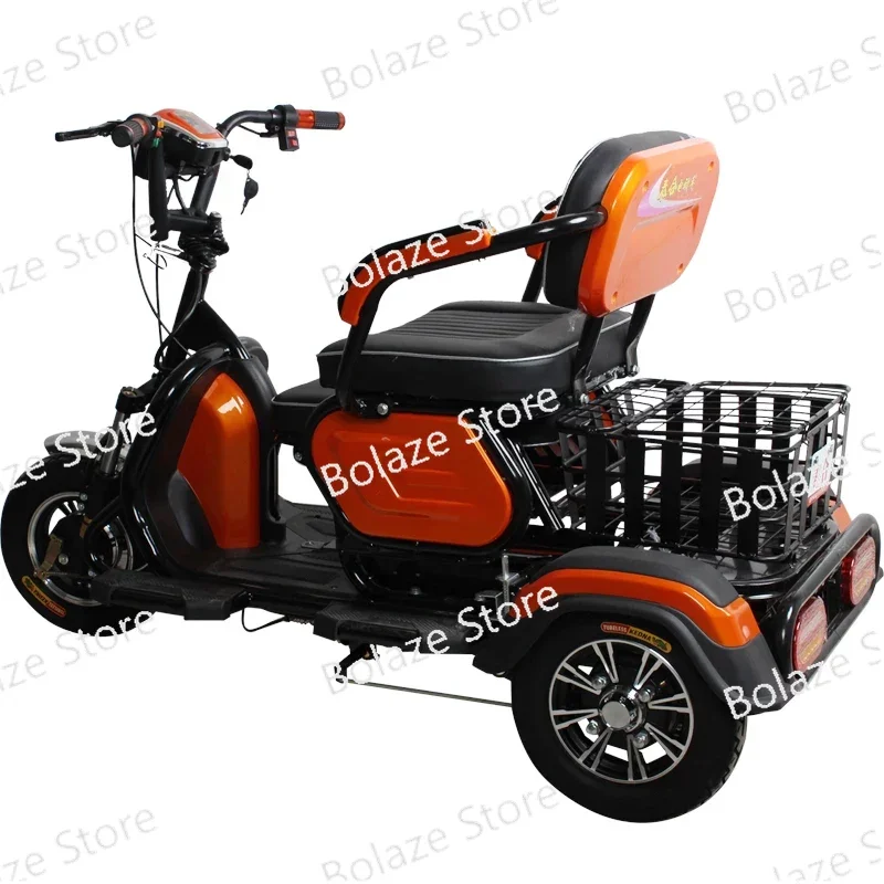 

Electric Tricycle with Three Wheeled Batteries for Transporting Children, Adults, Families, Elderly, and Women