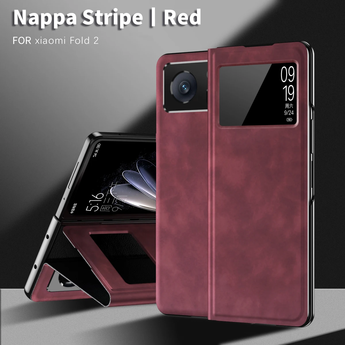Leather Folding Case with Concealed Stand - High-end Business Holster