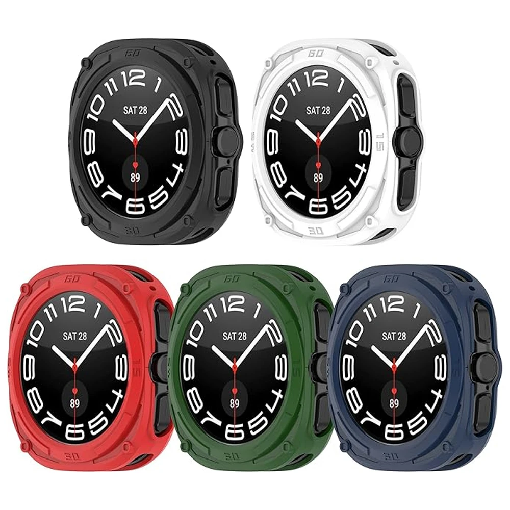 Protective Hard PC Frame Bumper Case with Screen Protector for Galaxy Watch Ultra 47mm