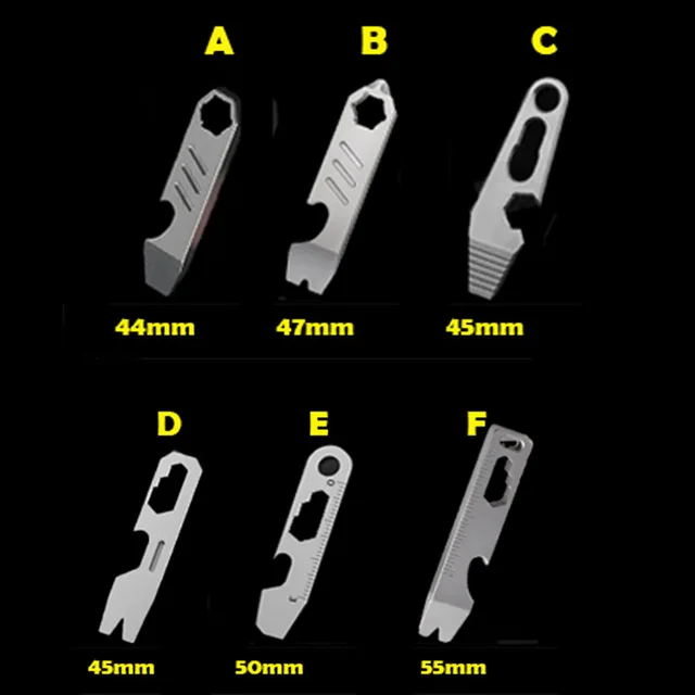 8 IN 1 MINI TC4 Titanium Alloy Crowbar Bottle Opener Graduated scale Hexagon Wrench EDC Outdoor Tools Multifunction Camping Gear 3