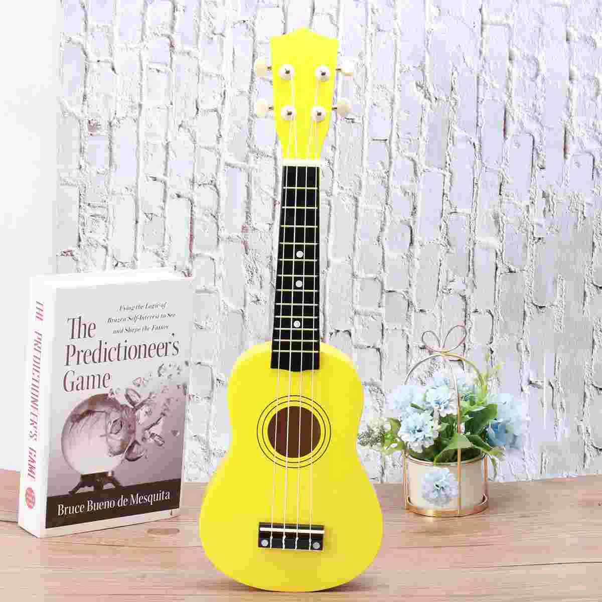 

Inches Ukulele Guitar Toy Wooden Ukulele Guitar Toy Funny Solid Wood Musical Instruments Model Toy Early Educational Toy