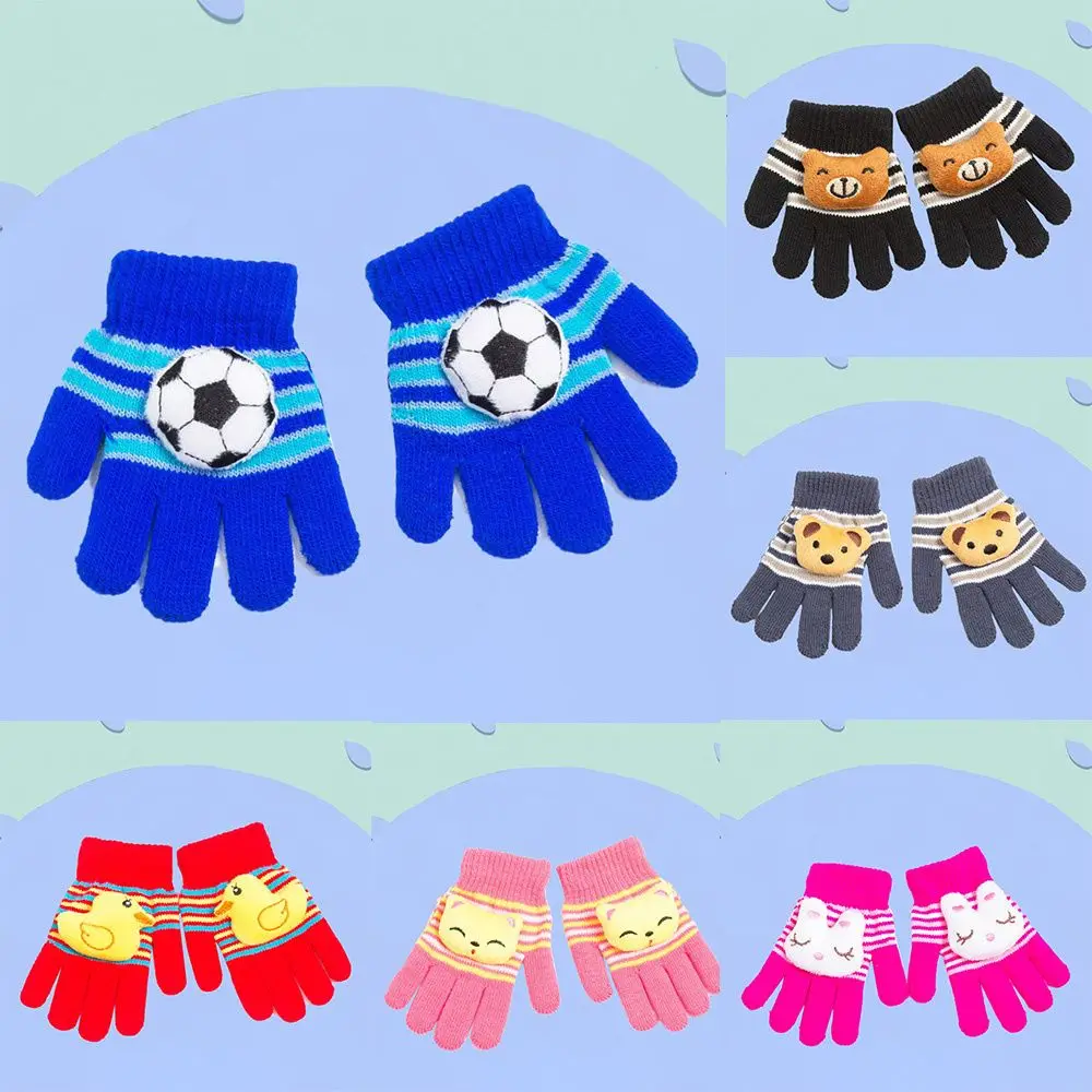 Knitting Thick Warm Kids Gloves Winter Soft Mittens Children Kid Full Finger Gloves Kids Glove Cute Toddler Warm