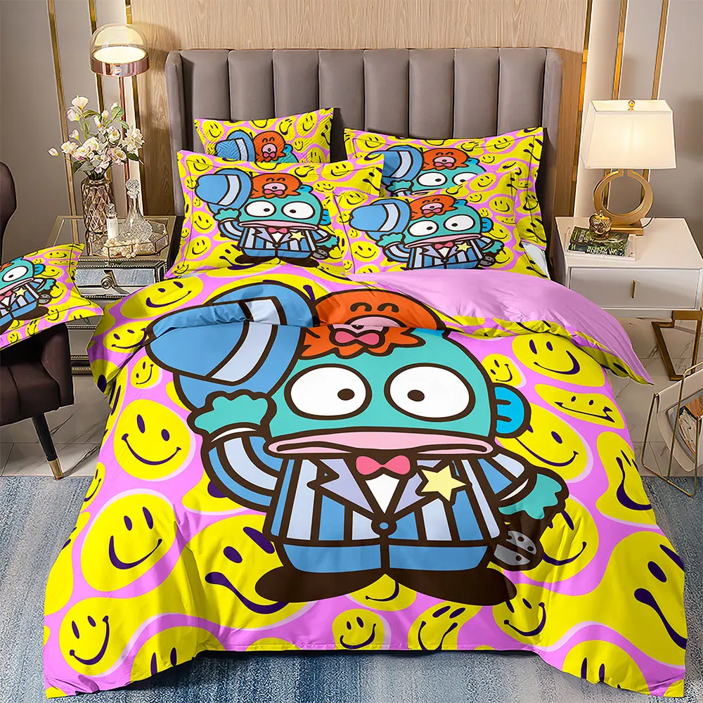 Hangyodon Bedding Sets Sanrio Comforter Bed Cover Duvet Cover Pillow Case 2-3 Pieces Sets Kids Adult Bedroom Decor 2