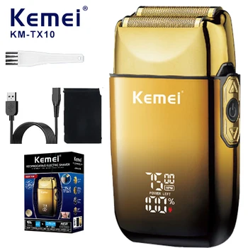 Kemei TX10 Rasoio elettrico per capelli ricaricabile Barba Foil Rasoio per uomo Rasatura per testa calva per uomo Macchina 1