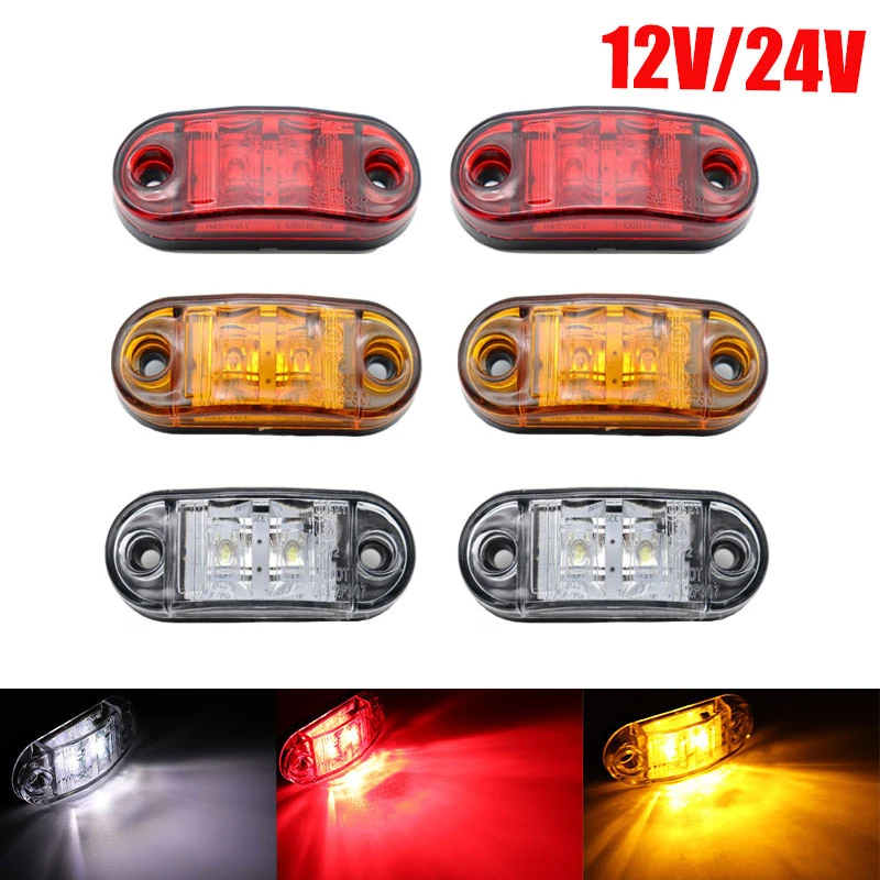 2 uds 12v 24v LED de posición lateral para camiones de remolque, caravana, luz de posición lateral, lámpara de luz LED para camión, ámbar, rojo, blanco, 10 30 V|Lámpara de señalización| - AliExpress