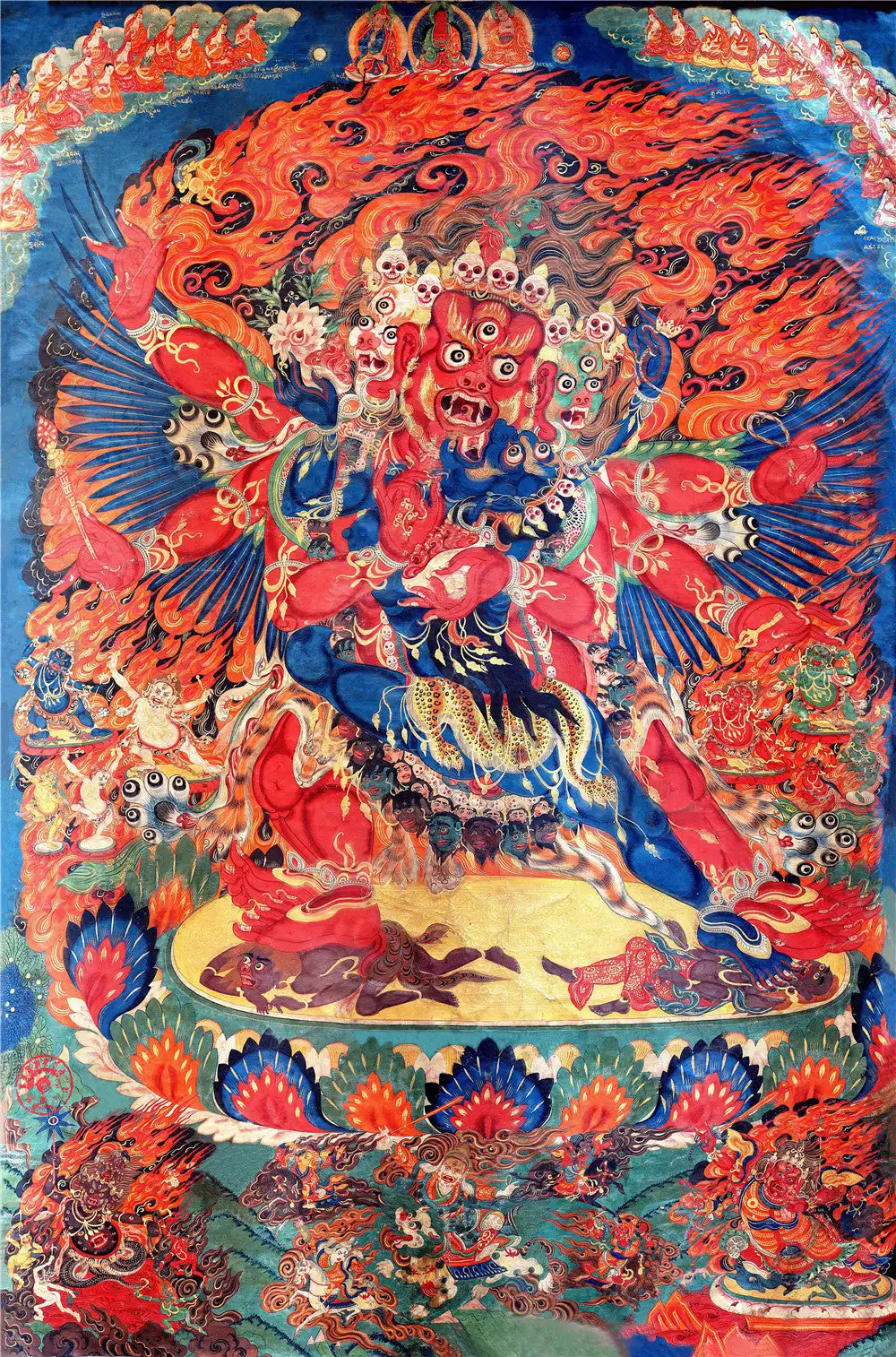 

Vajrakilaya Thangka (in Yab Yum),Gandhanra Tibetan Buddhist Thangka Art,Giclee Printed and Hand Framed,47" × 32"