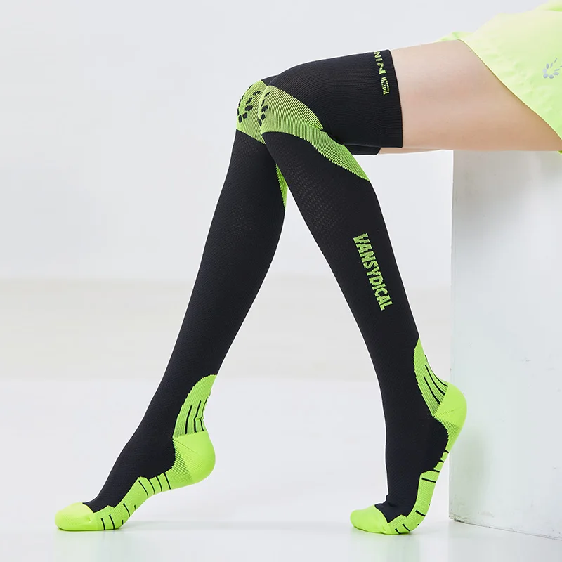 Over-the-knee Sports Socks Women Running Compression Socks Stockings for Marathon Cycling Football Basketball Veins Outdoor