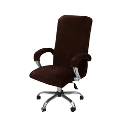 Luxurious Black Velvet Office Desk Chair and Armrest Protector - Premium Quality 2024 Edition - XL(69-80cm) (Brown)
