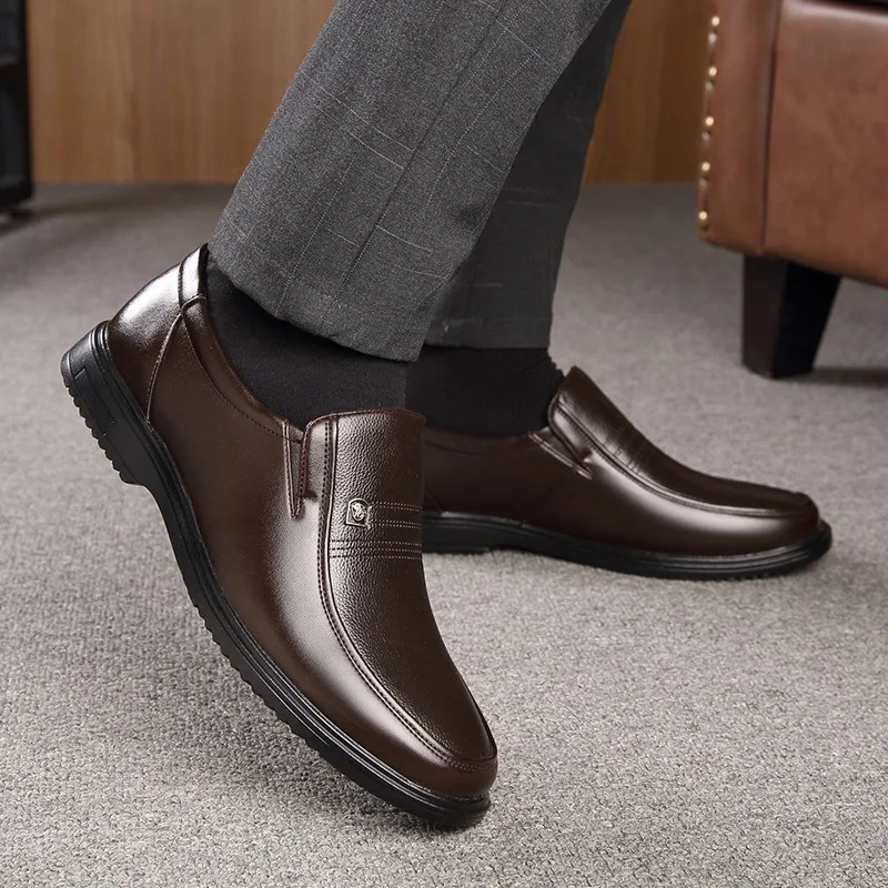 Leather Men Formal Shoes Luxury Brand 2025 Men's Loafers Dress Moccasins Breathable Slip on Black Driving Shoes Plus Size 37-46 5