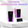 45000RPM Gradient Purple Rechargeable Nail Drill Portable Cordless Electric Nail Drill Machine  Manicure 85w with Desktop Clock 1