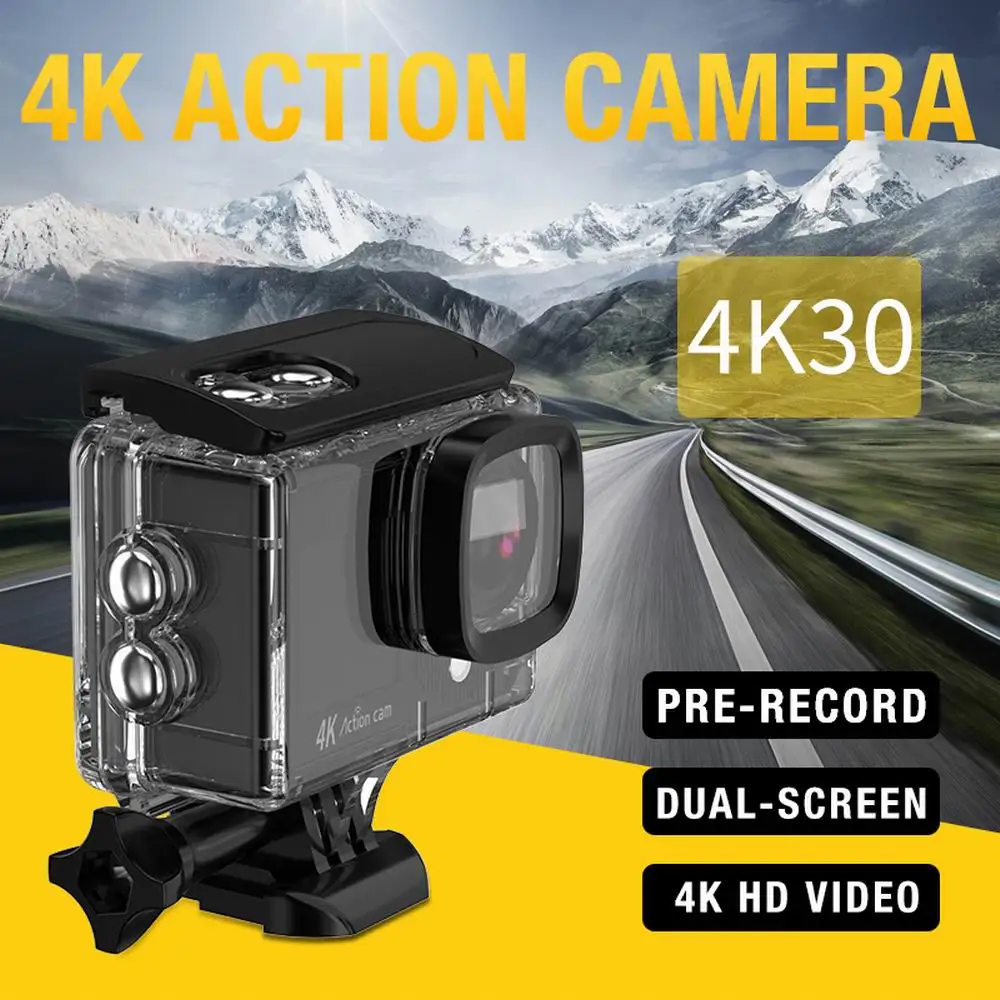 170 광각 듀얼 컬러 터치 스크린 손떨림 방지 스포츠 카메라, Wifi 4K HD 1080P Go Pro 카메라, IP68 방수, 신제품 액션 카메라