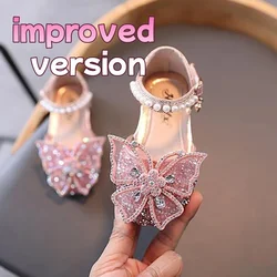 Sparkling Sequin Rhinestone Bow Princess Sandals - CN 24 insole 14.8cm (SHS104PLUS - pink)