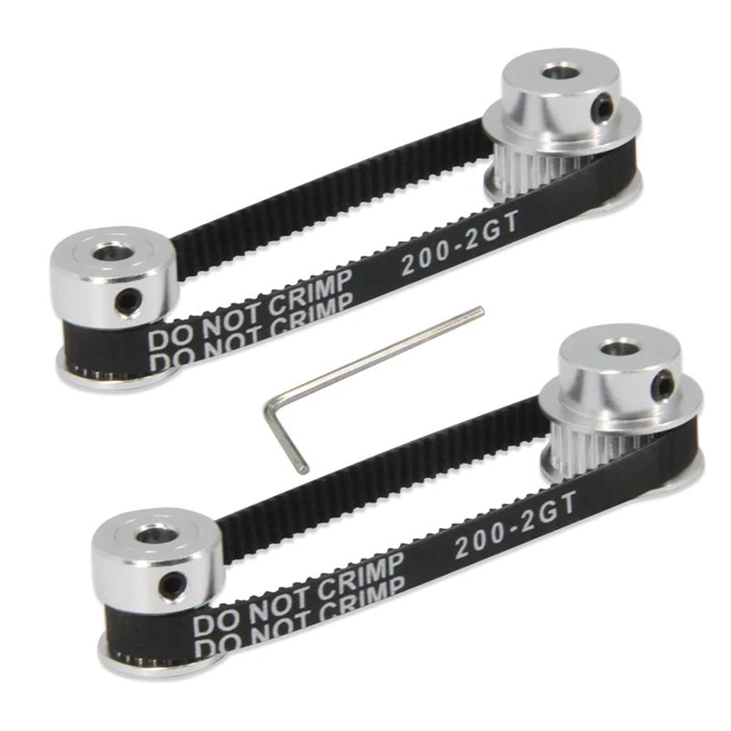 GT2 동기 휠 세트, 20 및 30 톱니, 5mm 보어 알루미늄 타이밍 도르래, 길이 200mm 너비 벨트, 20-30T-5B-6, 2 개