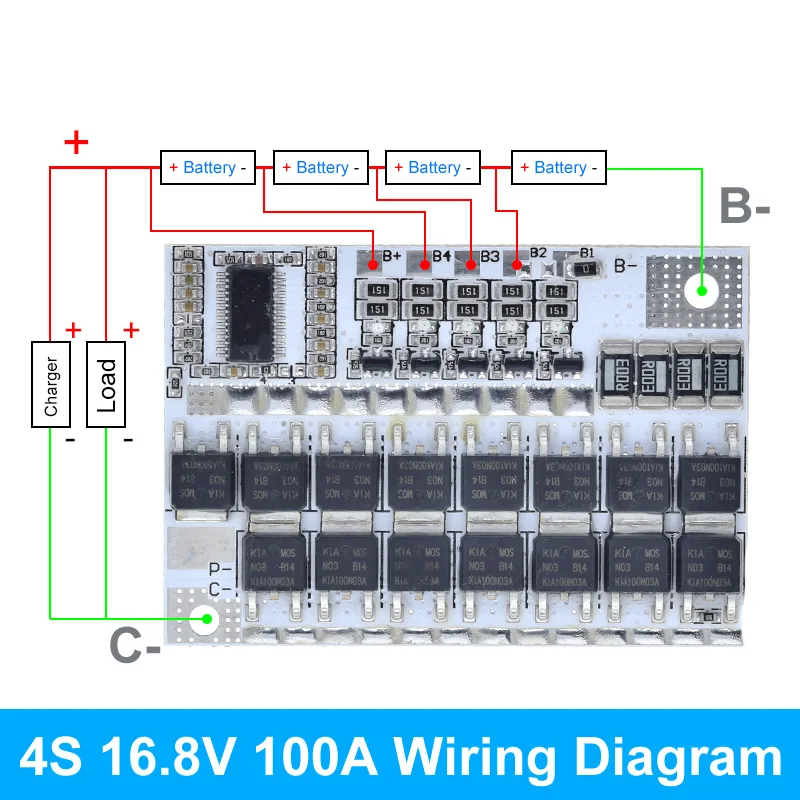 Enhanced Lithium Battery Protection and Balance Charging Module - 100A Capacity