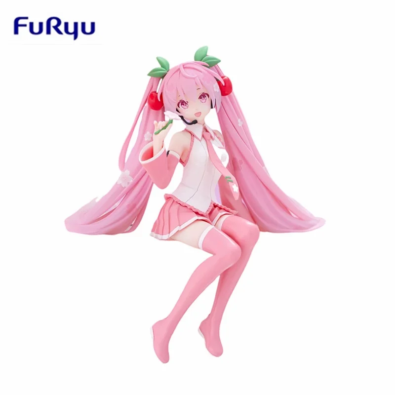 Originale Furyu Anime Hatsune Miku Sakura Noodle Stopper Action Figure 14Cm Pvc Model Collector Desk Decoration Regalo Per Bambini