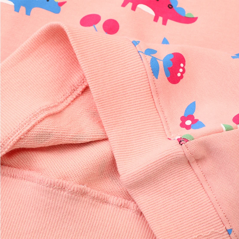 Girls Sweatshirts Dinosaur Prints Baby Girls Pink Clothes 2025 Fall New Children's Clothing Kids Long Sleeve Shirts