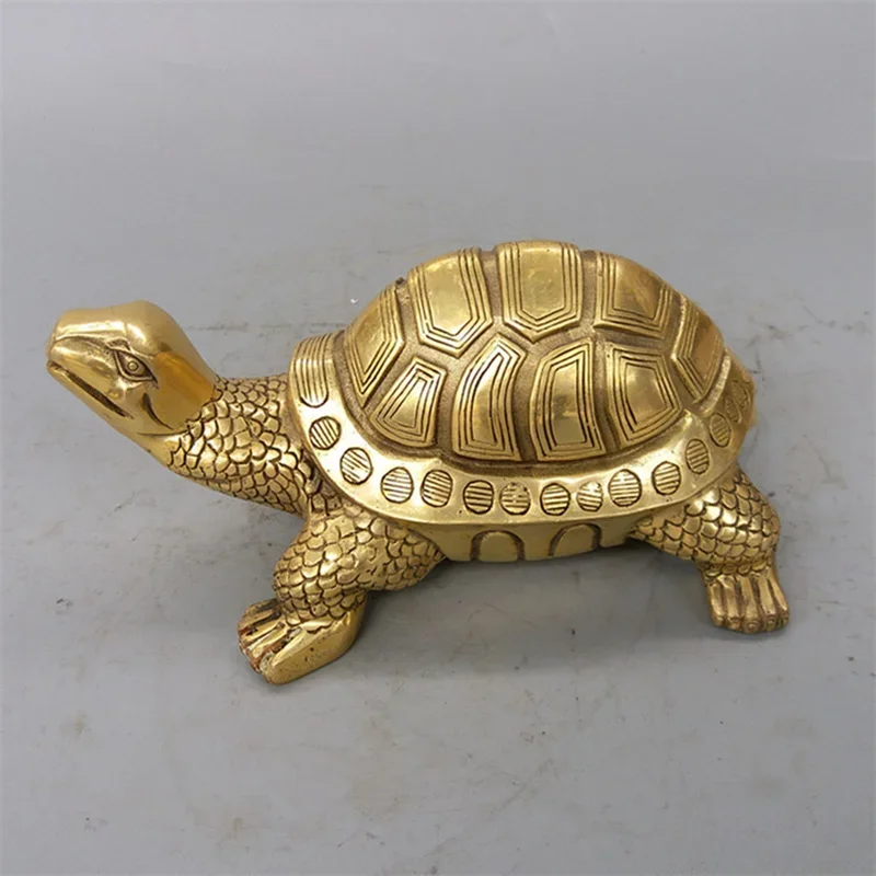Brass Feng Shui Turtle Tortoise Statue Lucky Animal Sculpture for Longevity Home Office Decoration Figurine Gift Study ornament ornament crafts miniature figurines resin ornaments miniature ornament resin crafts turtle ornament