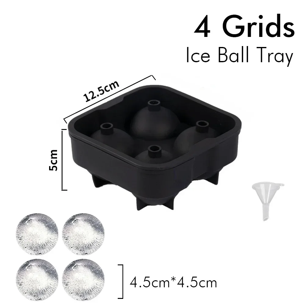 Silicone Ice Cube & Ball Maker with Lid - Perfect for Whiskey, Cocktails, and Iced Coffee