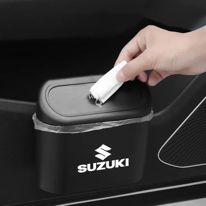ABS Car Mini Hanging Trash Bin Garbage Organizer for Swift Gn125 Gn250 Alivio Jimny Bandit Samurai SX4 Vitara Accessories