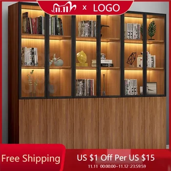 Moveable Traditional Bookcase Vintage Dollhouse Minimalist Parish Bookcase Children Wooden Librero Organizador Mueble Furniture