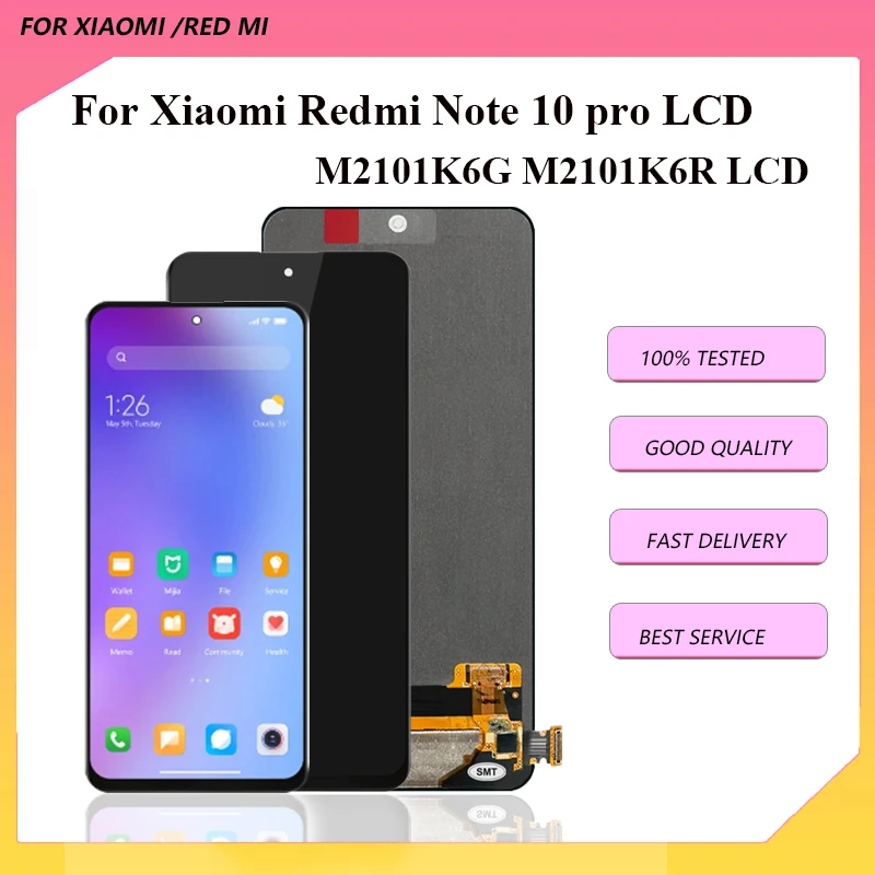 

6.67" For Xiaomi Redmi Note 10 pro Lcd Display Touch Screen Digitizer Assembly Replacement For M2101K6G Display