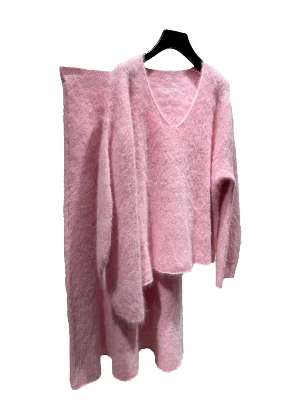 

V-neck pullover half skirt suit fashion casual personality simple comfortable 2024 fall and winter new 1120