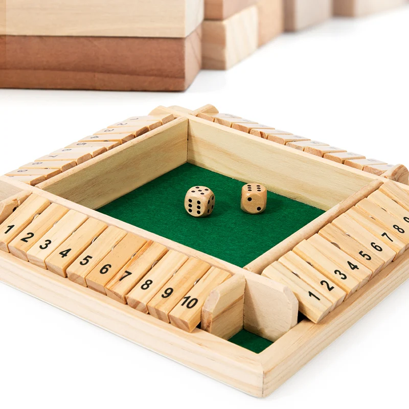 Wooden Four sided Number Flip Game, Children's Puzzle, Addition and Subtraction, Logical Thinking Training, Parent child Interac
