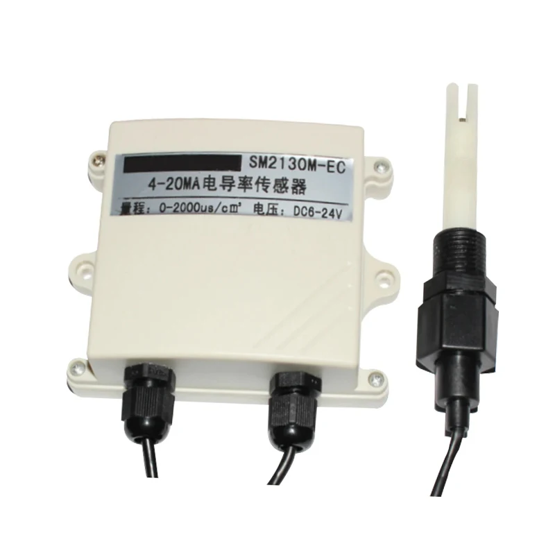 

High Precision Liquid Conductivity EC Value Sensor RS485 0-5V 4-20MA Output Current Voltage Probe Water Quality Transmitter