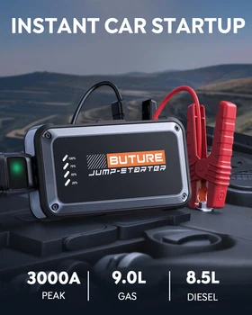 Avviatore di emergenza per auto 12V 4 in 1 Accumulatori e caricabatterie di riserva wireless per auto Batteria potabile Avviamento a ricarica rapida
